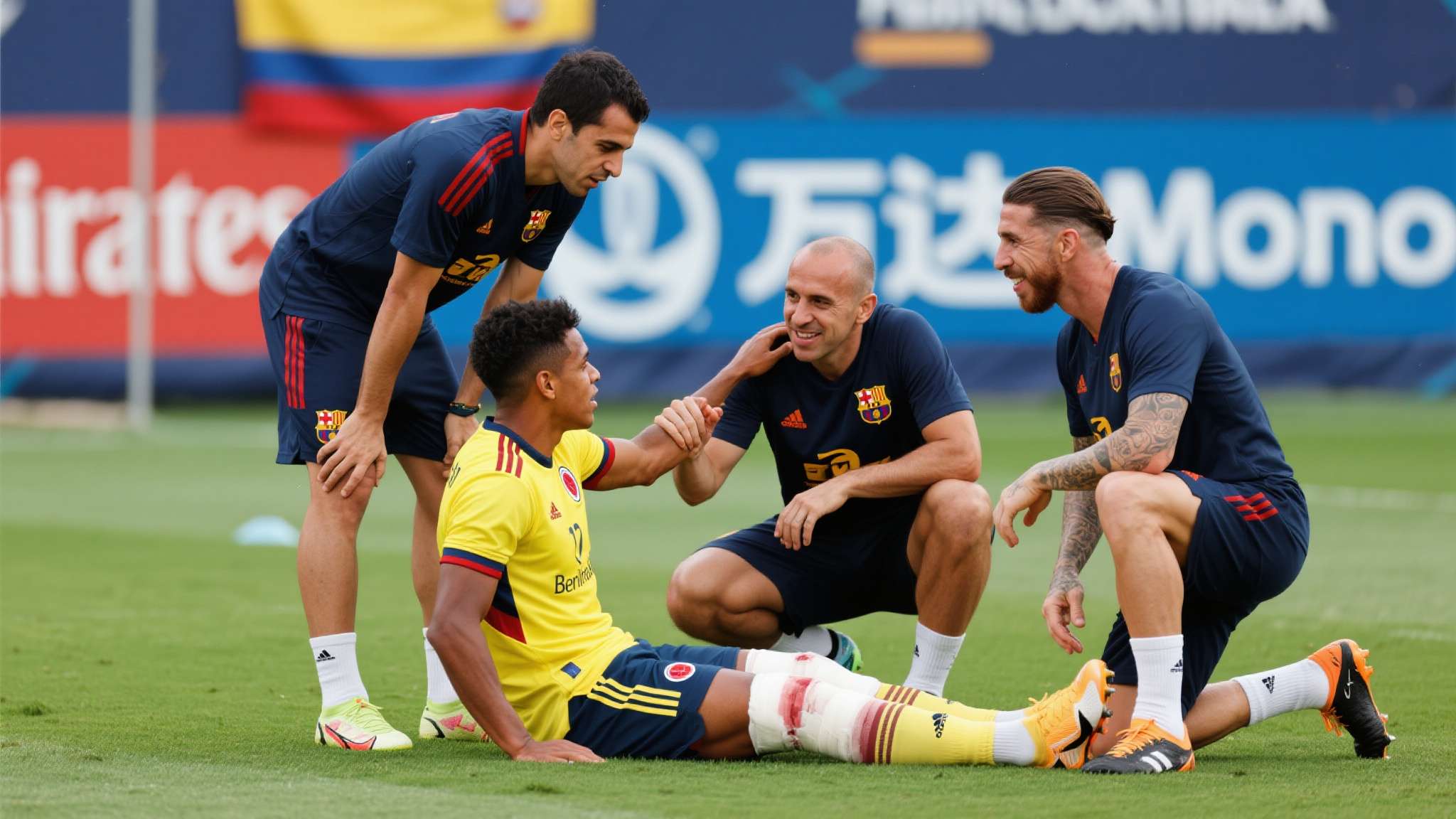 塞尔吉奥拉莫斯 在高度竞技与压力并存的足球界,球场上的拼搏令人热血澎湃,但更让人动容的是球员之间